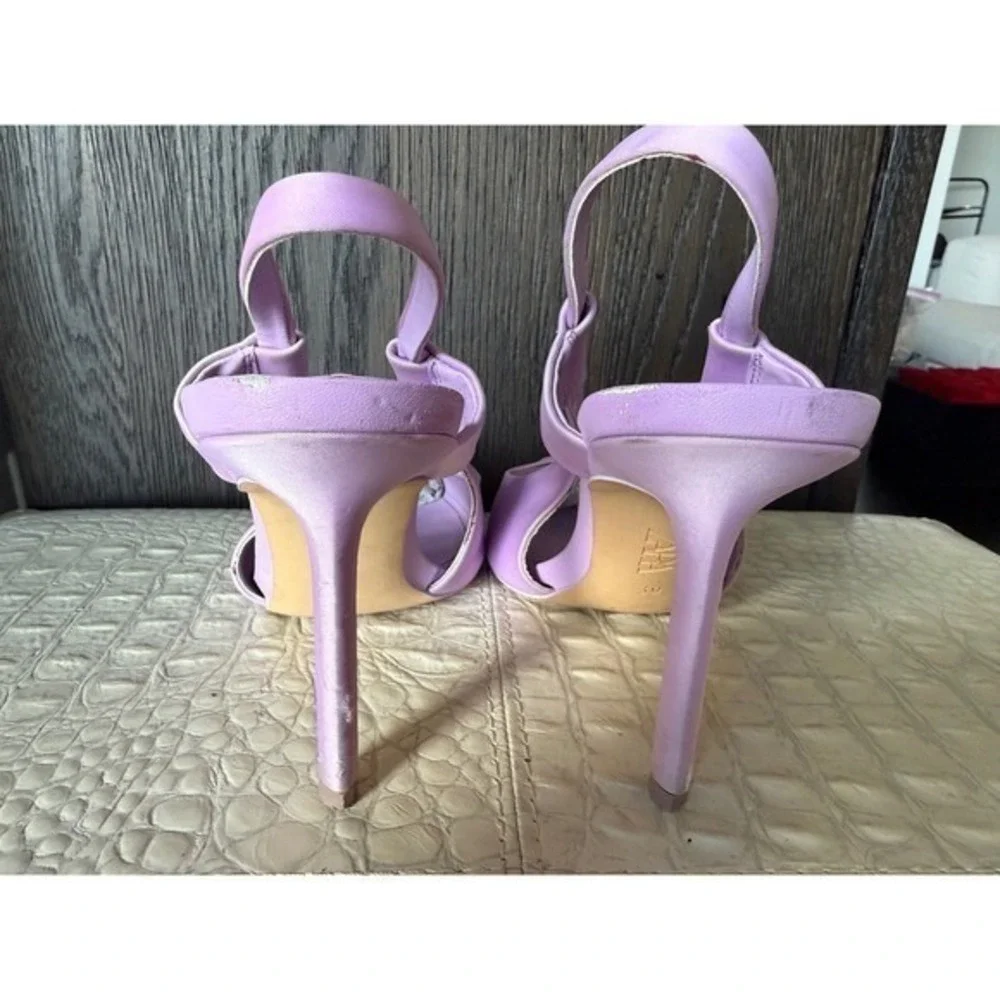 Zara Lavender Slingback Heels Pointed Toe Stiletto Pumps Size 39